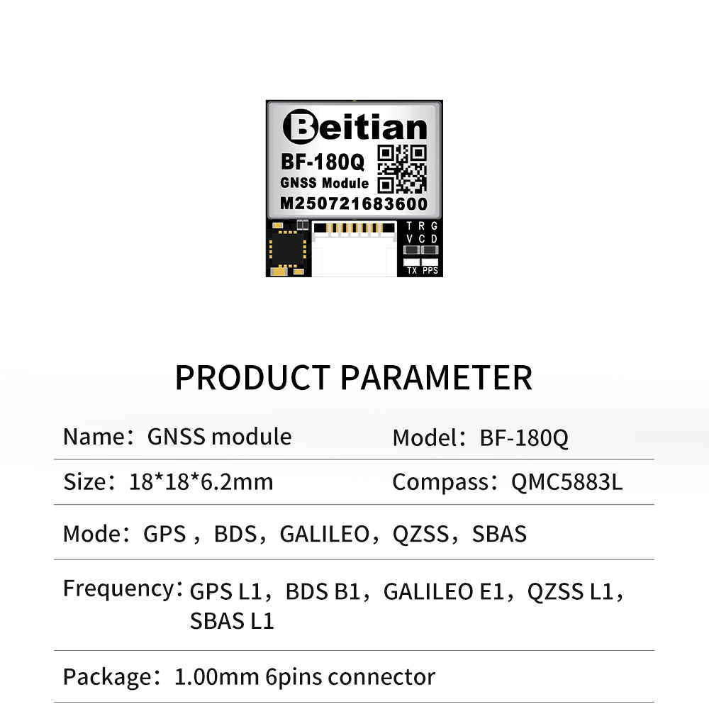 Beitian Beidou GPS + antenna module GNSS flying machine flight control drone FPV model aircraft fixed wing Beitian Beidou GPS + antenna module GNSS flying machine flight control drone FPV model aircraft fixed wing